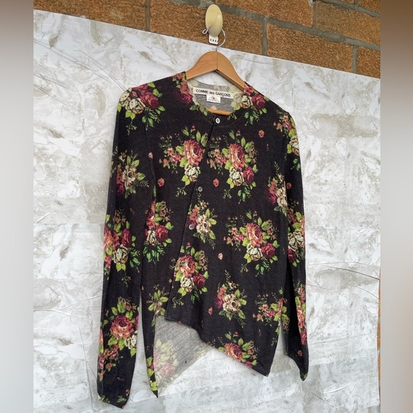 Comme des Garçons floral print asymmetrical cardigan size medium - Picture 5 of 16